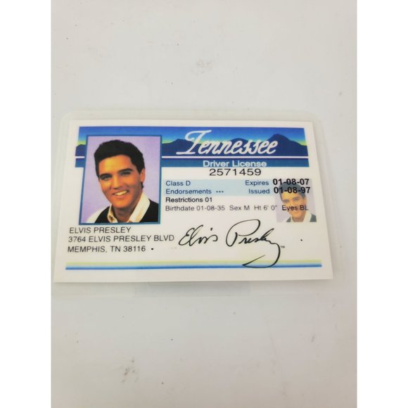 Elvis Presley Accessories Elvis Presley Drivers License Souvenir